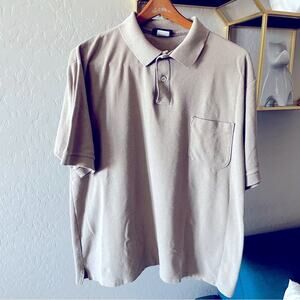 Vintage Puritan tan polo shirt chest pocket preppy rugby mens size 2XL